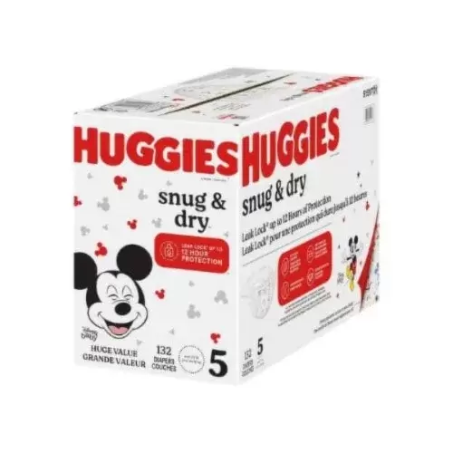 Huggies Snug & Dry Disposable Baby Diapers Size 5 - 132 counts